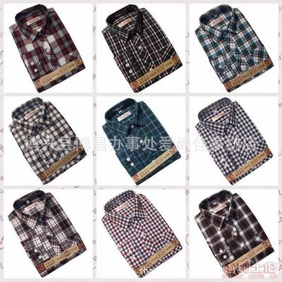 【粗布風情2016春裝新款男式襯衫純棉粗布英倫格子磨毛男士長袖襯衣廠家直批】博興縣博昌辦事處愛尚佳家紡店 - 產品庫
