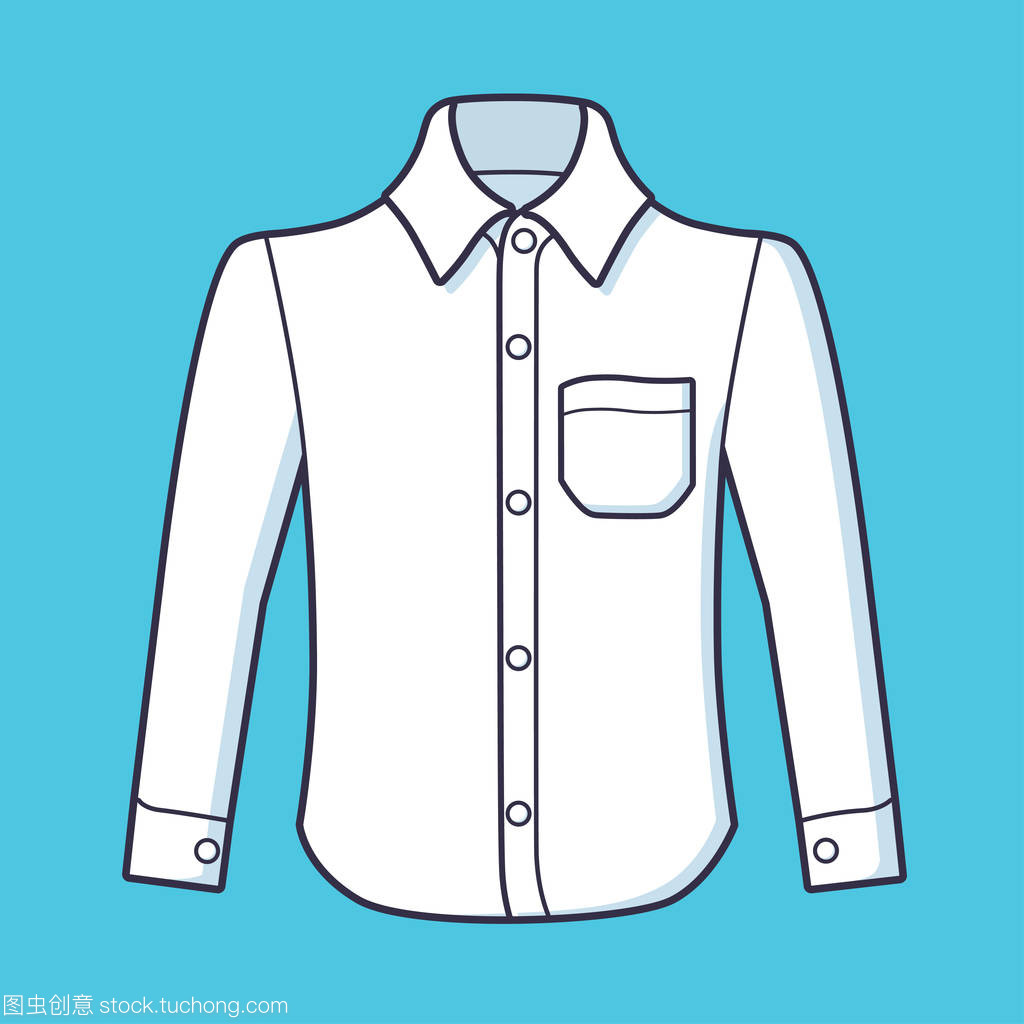 白色長袖襯衫矢量