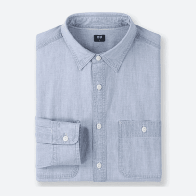 優衣庫UNIQLO 休閑工裝男士襯衫(水洗產品)(長袖)
