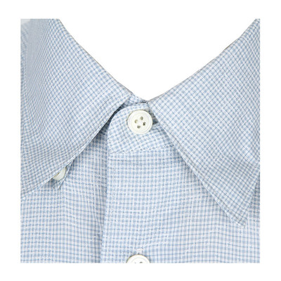 ERMENEGILDO ZEGNA/杰尼亞 男士尖領(lǐng)棉質(zhì)格紋商務(wù)休閑長(zhǎng)袖襯衫 UGX30 男士長(zhǎng)袖襯衫