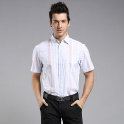 荷葉領(lǐng)褐色條紋亞麻夏季襯衫