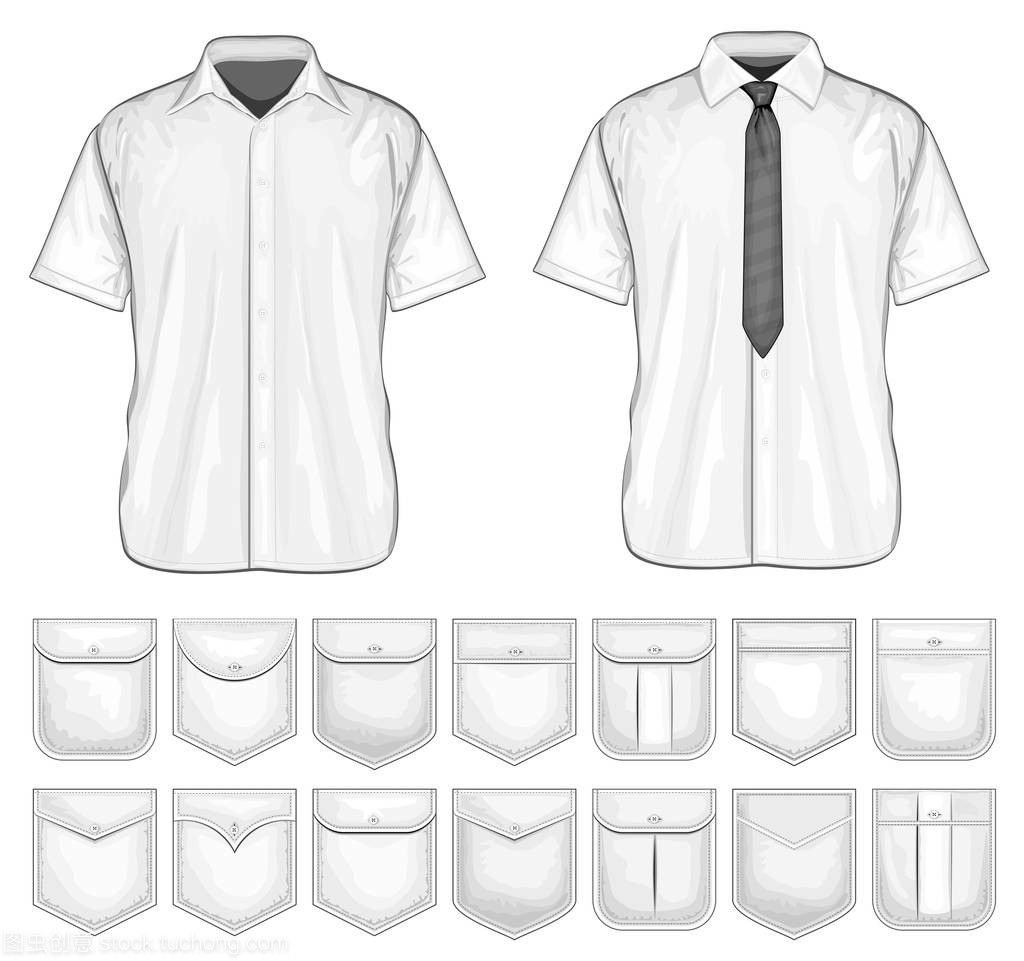 襯衫口袋設計的藝術 從實用到裝飾的矢量合集